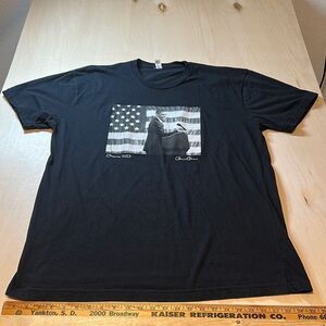 Vintage President Barack Obama Flag Black And White 2012 T-shirt Men‎ Adult 3XL